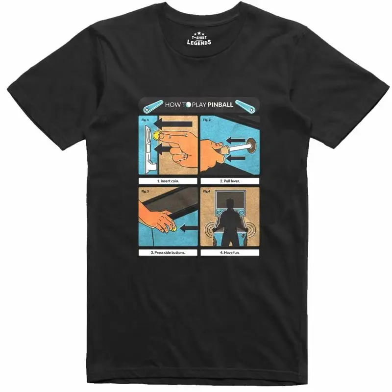 Pinball Machine - Camiseta para hombre, diseño de instrucciones